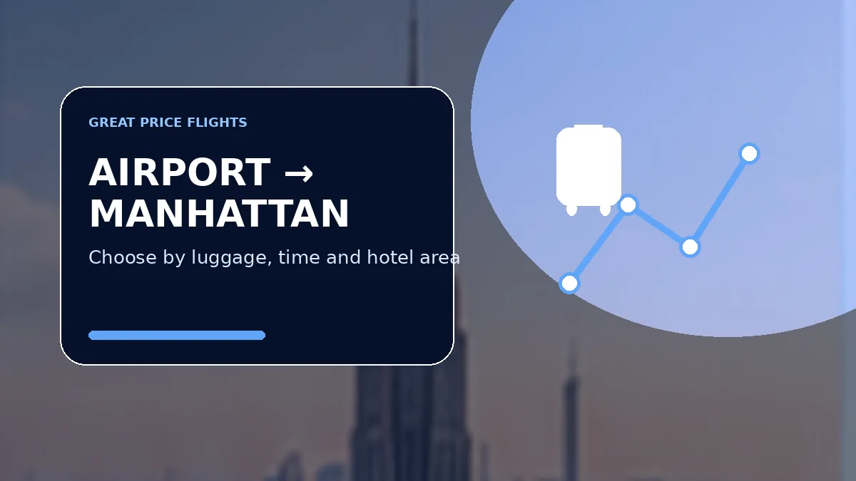 NYC airport to Manhattan luggage route decision graphic