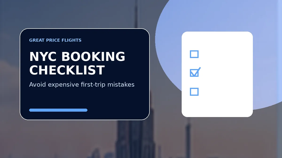 NYC first-time visitor booking checklist graphic